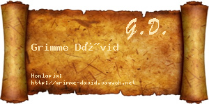 Grimme Dávid névjegykártya